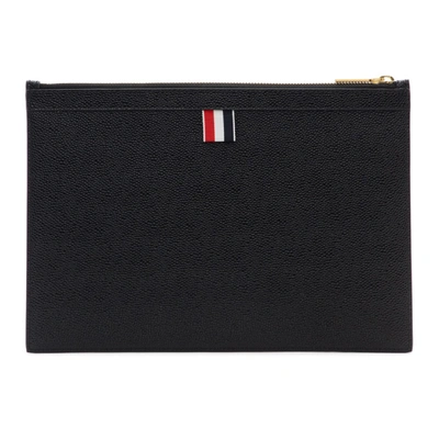 Shop Thom Browne Black Paper Label Small Tablet Holder In 001 Black