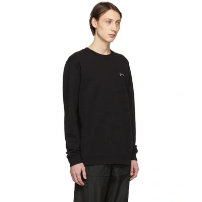Shop Givenchy Black Slim Script Logo Sweatshirt In 001 Black