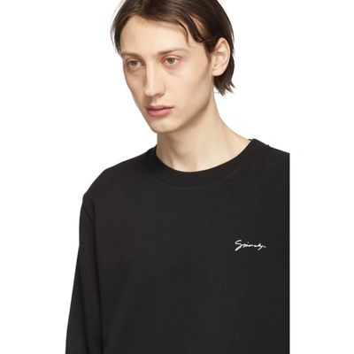 Shop Givenchy Black Slim Script Logo Sweatshirt In 001 Black