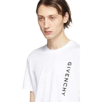 Shop Givenchy White Vertical Logo Slim-fit T-shirt In 100 White