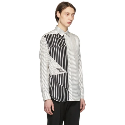 Shop Givenchy White And Black Silk Graphic Printed Shirt In 101 Whtblk