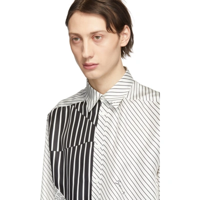Shop Givenchy White And Black Silk Graphic Printed Shirt In 101 Whtblk