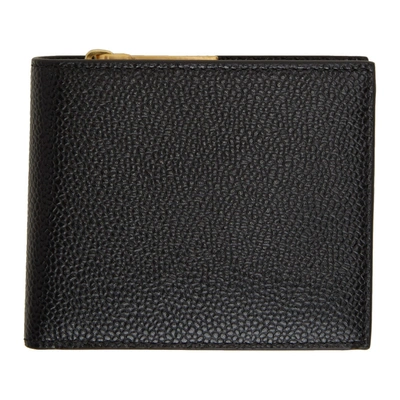 Shop Thom Browne Black Fold-out Coin Purse Wallet In 001 Black