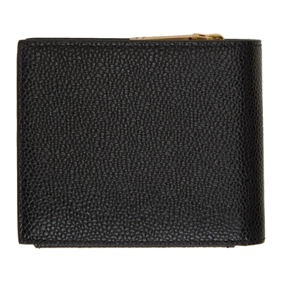 Shop Thom Browne Black Fold-out Coin Purse Wallet In 001 Black