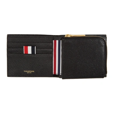 Shop Thom Browne Black Fold-out Coin Purse Wallet In 001 Black