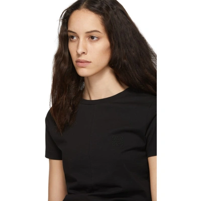 Shop Loewe Black Asymmetric Anagram T-shirt In 1100 Black