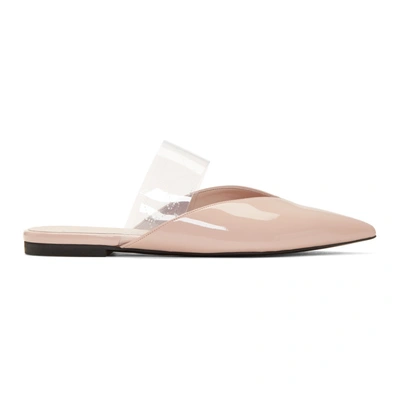 Shop Stella Mccartney Pink And Transparent Strap Slippers