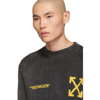 Shop Off-white Black Knit Flamed Bart Sweater