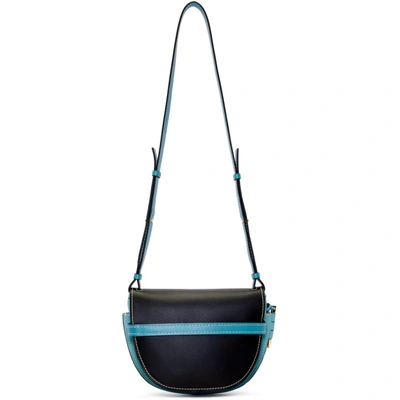 Shop Loewe Black And Blue Small Gate Bag In 1195 Black/