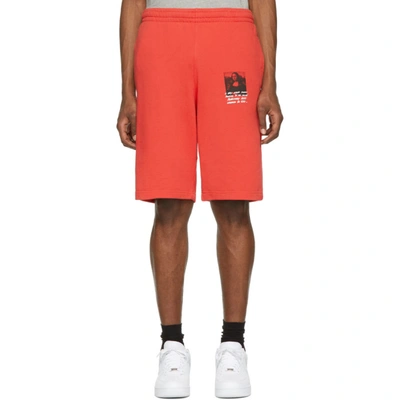 Shop Off-white Red Monalisa Sweat Shorts In 2010 Red/bk