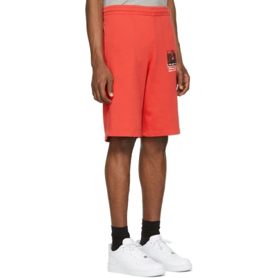 Shop Off-white Red Monalisa Sweat Shorts In 2010 Red/bk