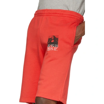 Shop Off-white Red Monalisa Sweat Shorts In 2010 Red/bk