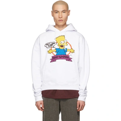 Shop Off-white White Bart Over Hoodie In 0188 Wht/mu