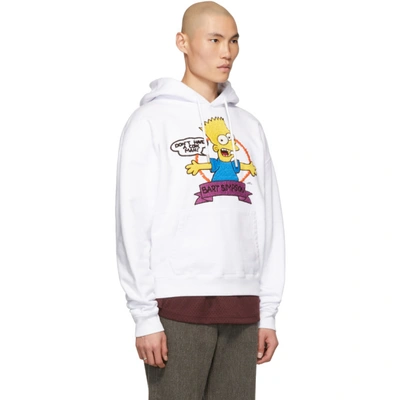 Shop Off-white White Bart Over Hoodie In 0188 Wht/mu