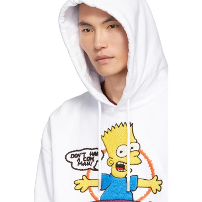 Shop Off-white White Bart Over Hoodie In 0188 Wht/mu