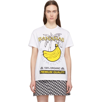 Shop Stella Mccartney White Bananas T-shirt In 9000 Pure W