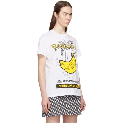 Shop Stella Mccartney White Bananas T-shirt In 9000 Pure W