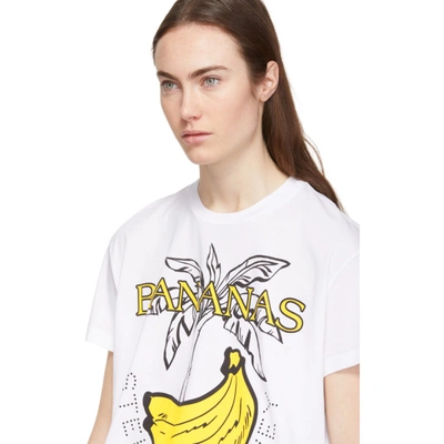 Shop Stella Mccartney White Bananas T-shirt In 9000 Pure W