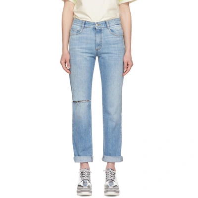 Shop Stella Mccartney Blue Straight-leg Jeans