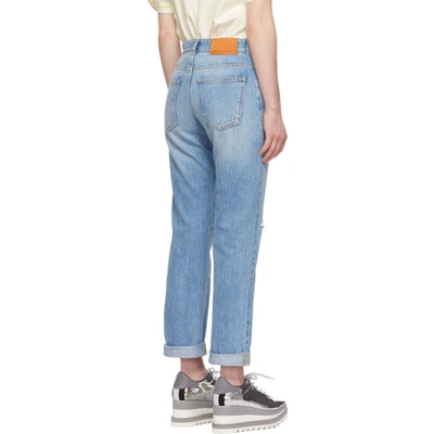 Shop Stella Mccartney Blue Straight-leg Jeans