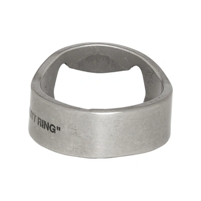 Shop Off-white Silver Utility Ring In 9100 Silver