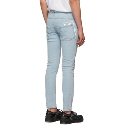 Shop Off-white Blue Skinny Regular Length Jeans In 7101 Bleac