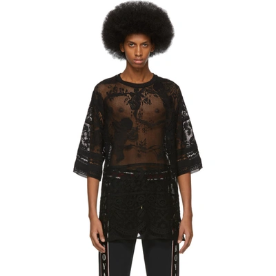 Shop Dolce & Gabbana Dolce And Gabbana Black Lace Embroidered T-shirt In S8401 Black