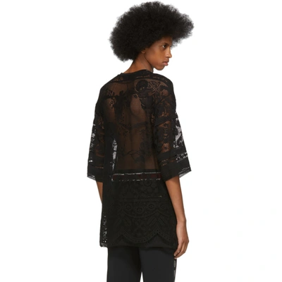 Shop Dolce & Gabbana Dolce And Gabbana Black Lace Embroidered T-shirt In S8401 Black