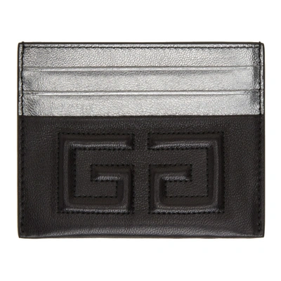 Shop Givenchy Black And Silver 4g Card Holder In 001 Black