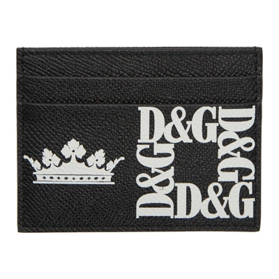 Shop Dolce & Gabbana Dolce And Gabbana Black Printed Logo Card Holder In Hny47 Black