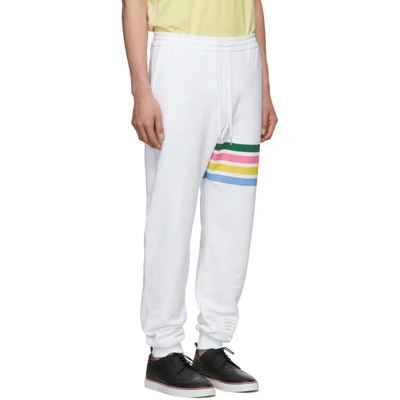 Shop Thom Browne White Jersey 4-bar Lounge Pants In White 100