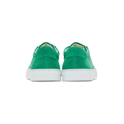 Shop Common Projects Green Suede Original Achilles Low Sneakers