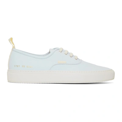 Shop Common Projects Grey Nubuck Four Hole Low Sneakers