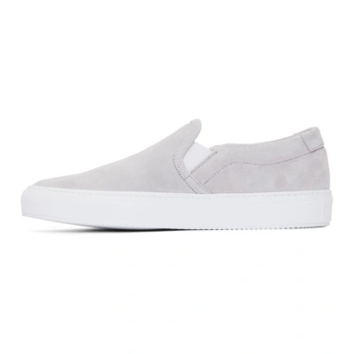 Shop Common Projects Grey Suede Slip-on Sneakers In 7543 Grey