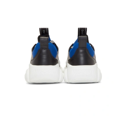 Shop Moschino Blue Suede Teddy Run Sneakers In 02a Blue