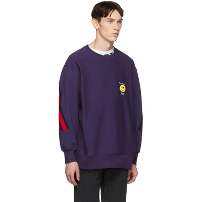 Shop Vier Purple Facetasm Edition Smiley Patch Sweatshirt