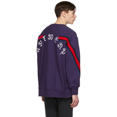 Shop Vier Purple Facetasm Edition Smiley Patch Sweatshirt