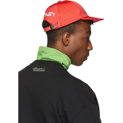 Shop Lanvin Red Nylon Logo Baseball Cap