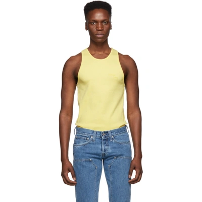 Shop Helmut Lang Yellow Stacked Tank Top In Cit.yellow