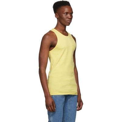 Shop Helmut Lang Yellow Stacked Tank Top In Cit.yellow
