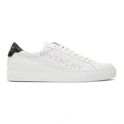 Shop Givenchy White Perforated Urban Knots Sneakers In 116 Wht/blk