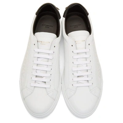 Shop Givenchy White Perforated Urban Knots Sneakers In 116 Wht/blk