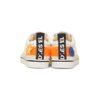 Shop Diesel Off-white D-velows Low Patch Sneakers In H7121 Wht/o