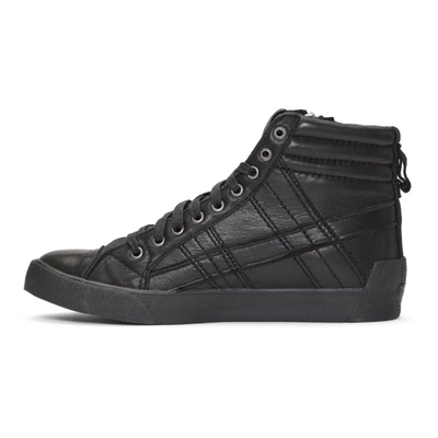 Shop Diesel Black D-string Plus High-top Sneakers In T8017 Black