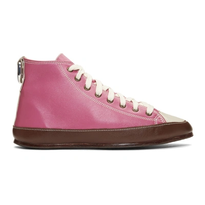 Shop Linder Pink Chapal 1832 Edition Leather High-top Sneakers In Crmpnk