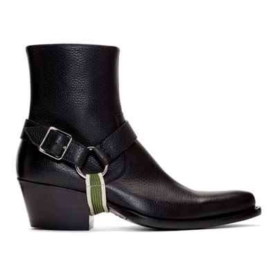 Shop Calvin Klein 205w39nyc Black Tex Harness Boots