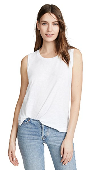 Shop Madewell New Whisper Muscle Tank In Optic White