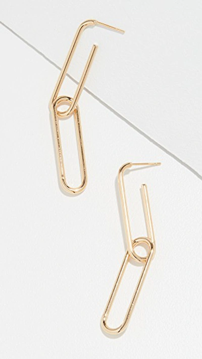 Shop Cloverpost Fasten Earrings In Yellow Gold