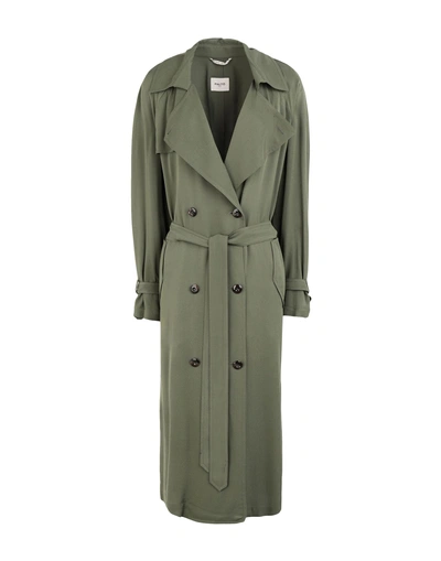 Shop Paltò Woman Overcoat Military Green Size 8 Viscose