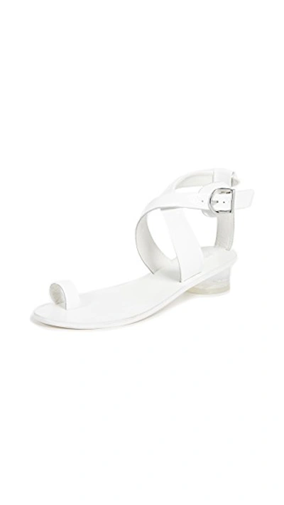 Shop Jeffrey Campbell Harlowe Strappy Sandals In White/clear